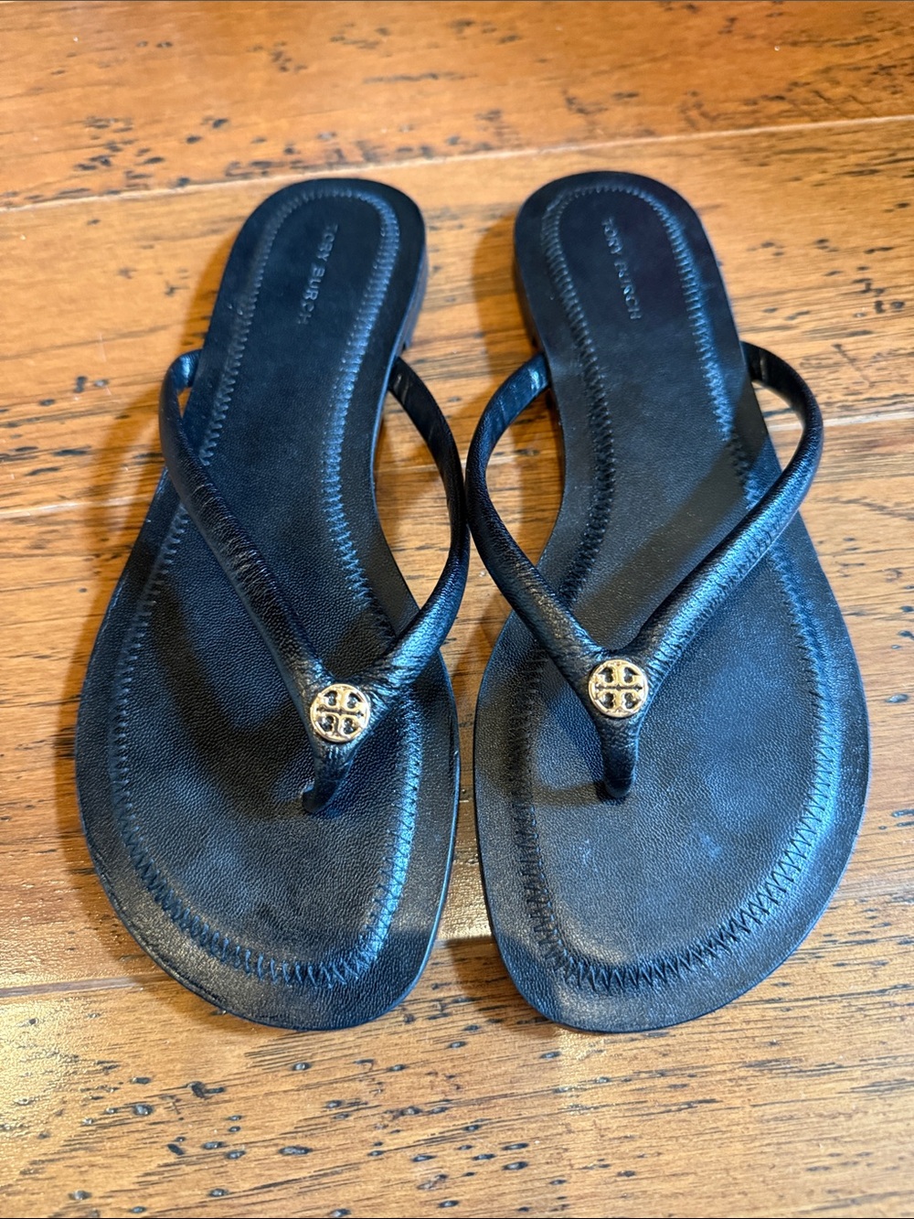 Tory Burch NEW Black Women's Flip Flop Sandals with Gold Accent